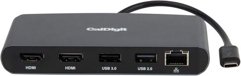 CalDigit Thunderbolt 3 Mini Dock - Bus Powered, Non Charging, 40Gbs, Dual 4K Display, USB 3.0 & 2.0 and Gigabit Ethernet LAN for Mac and PC, Thunderbolt 4 Compatible (Dual HDMI 2.0, Black) in Kuwait