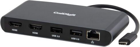 CalDigit Thunderbolt 3 Mini Dock - Bus Powered, Non Charging, 40Gbs, Dual 4K Display, USB 3.0 & 2.0 and Gigabit Ethernet LAN for Mac and PC, Thunderbolt 4 Compatible (Dual HDMI 2.0, Black) in Kuwait