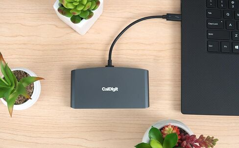 CalDigit Thunderbolt 3 Mini Dock - Bus Powered, Non Charging, 40Gbs, Dual 4K Display, USB 3.0 & 2.0 and Gigabit Ethernet LAN for Mac and PC, Thunderbolt 4 Compatible (Dual HDMI 2.0, Black) in Kuwait