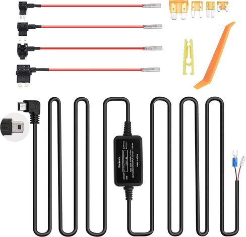 Dash Cam Hardwire Kit Mini USB كابل شاحن سلك الطاقة متوافق مع Garmin Dezl 580 LMT-S/OTR500/OTR700، Drive 51، DriveAssist 50LMT، Garmin DriveSmart 55 51 Series، Nuvi 2589LMT 57LM GPS Navigator in Kuwait