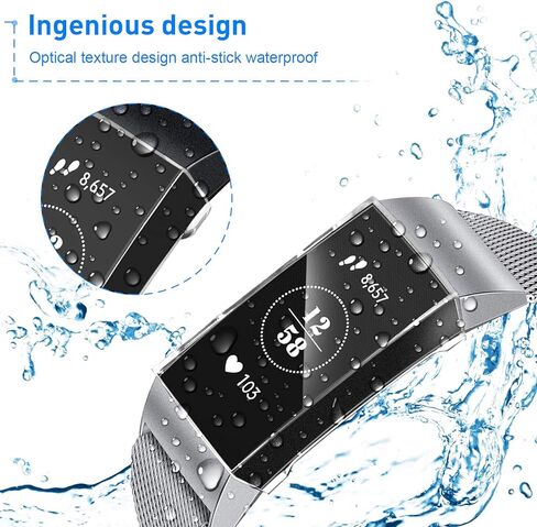 8 Pieces Screen Protector Soft TPU Case Compatible with Fitbit Full Cover All-Around Protective Plated Bumper Shell, Fitbit Charge 3/ Charge 4 Watch Accessories, Clear in Saudi Arabia