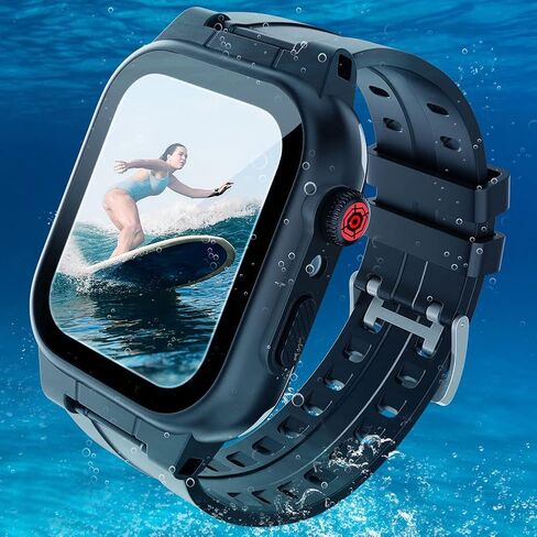 MIZUSUPI for Waterproof Apple Watch Case 38mm 45mm 44mm 42mm 41mm 40mm,IP68 Waterproof Case with Band and Screen Protector for Apple Watch Series 8 7 6 5 4 3 2 SE SE2, Full Body Rugged Protective Case in Saudi Arabia