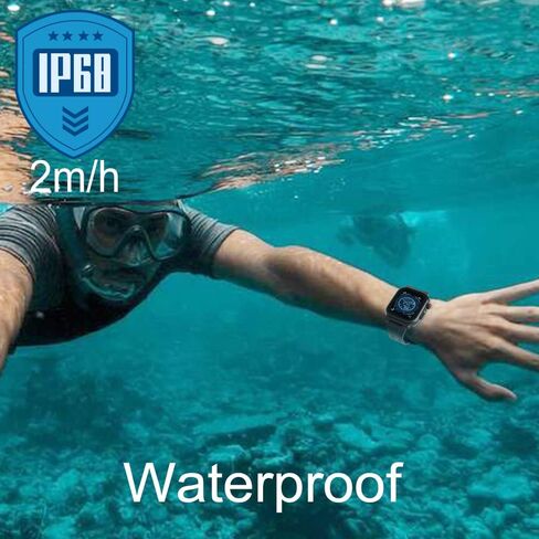 MIZUSUPI for Waterproof Apple Watch Case 38mm 45mm 44mm 42mm 41mm 40mm,IP68 Waterproof Case with Band and Screen Protector for Apple Watch Series 8 7 6 5 4 3 2 SE SE2, Full Body Rugged Protective Case in Saudi Arabia