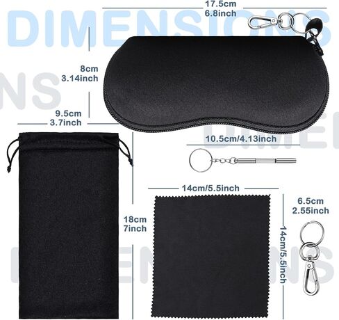 Flutesan 20 Pcs Glasses Accessories Set, 4 Pcs Neoprene Zipper Sunglasses Soft Case, 4 Pcs Glasses Case Pouch, 4 Pcs Eyeglass Cleaning Cloth, 4 Pcs Eyeglass Screwdriver, 4 Pcs Eyeglasses Holder Strap in Saudi Arabia