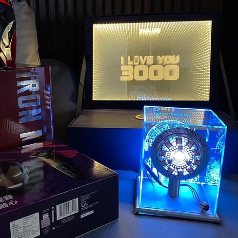 Tony Heart Arc Reactor MK2-1:1 Scale, Includes LED Light with Vibration Sensor,with Display Case for Decorating Collections and Gifts Silver in Kuwait