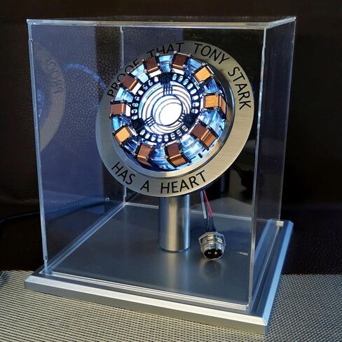 Tony Heart Arc Reactor MK2-1:1 Scale, Includes LED Light with Vibration Sensor,with Display Case for Decorating Collections and Gifts Silver in Kuwait