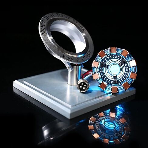 Tony Heart Arc Reactor MK2-1:1 Scale, Includes LED Light with Vibration Sensor,with Display Case for Decorating Collections and Gifts Silver in Kuwait