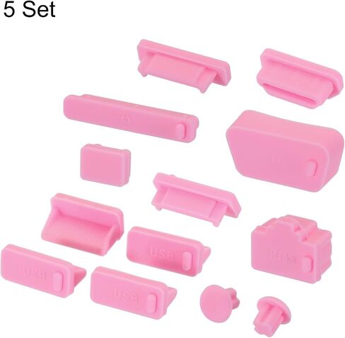 MECCANIXITY 65pcs Laptop Port Duct Cover 13 Types Plugs Caps for Notebook Laptop PC Computer, USB/VGA/Audio Jack/SD, Red in Saudi Arabia