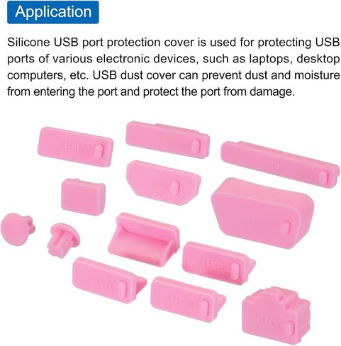 MECCANIXITY 65pcs Laptop Port Duct Cover 13 Types Plugs Caps for Notebook Laptop PC Computer, USB/VGA/Audio Jack/SD, Red in Saudi Arabia