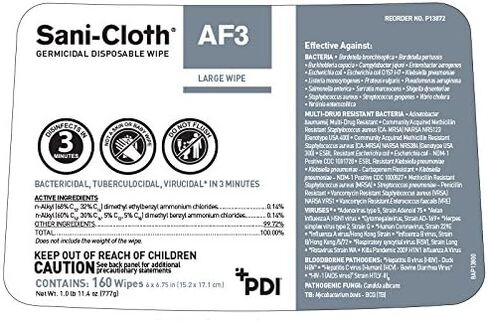 P13872 Sani-Cloth - AF3 Germicidal Wipes - Alcohol Free - 160ct in Saudi Arabia