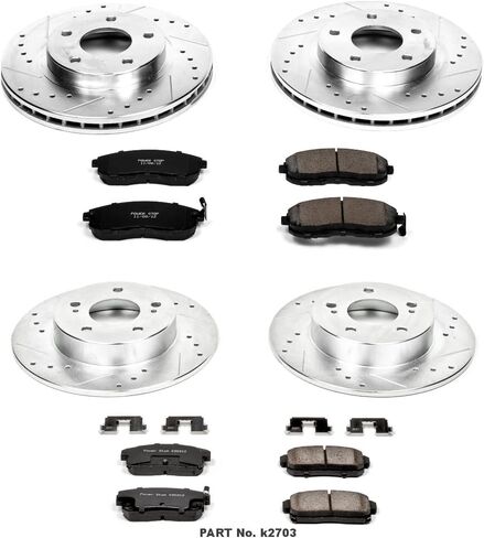 Power Stop K2703 Front and Rear Z23 Carbon Fiber Brake Pads with Drilled & Slotted Brake Rotors Kit in Saudi Arabia