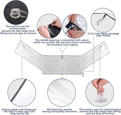 Yewiry Car Windshield Sun Shade Front and Side Window Protector Block Sun Heat Visor Protection Cover Vehicle Interior Accessories Sunshades Prevent Prying and Protect Privacy in Saudi Arabia