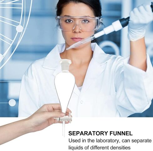 Balacoo Borosilicate Glass 500ML Conical Separatory Funnel Glass Separatory Funnel with PTFE Stopcock Glasses Accessories in Saudi Arabia