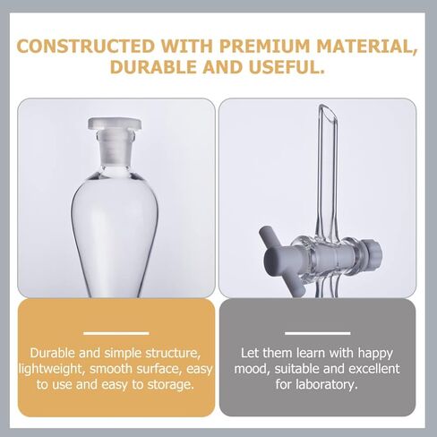 Balacoo Borosilicate Glass 500ML Conical Separatory Funnel Glass Separatory Funnel with PTFE Stopcock Glasses Accessories in Saudi Arabia