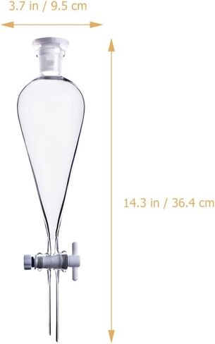 Balacoo Borosilicate Glass 500ML Conical Separatory Funnel Glass Separatory Funnel with PTFE Stopcock Glasses Accessories in Saudi Arabia