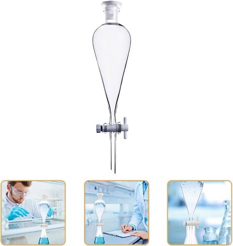 Balacoo Borosilicate Glass 500ML Conical Separatory Funnel Glass Separatory Funnel with PTFE Stopcock Glasses Accessories in Saudi Arabia