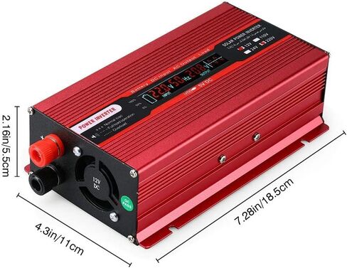 محول طاقة 1500 وات، محول طاقة شمسية للسيارة تيار مستمر 12 فولت إلى تيار متردد 220 فولت محول موجة جيبية USB محول سيارة عاكس خارجي مصدر طاقة في حالات الطوارئ in Kuwait