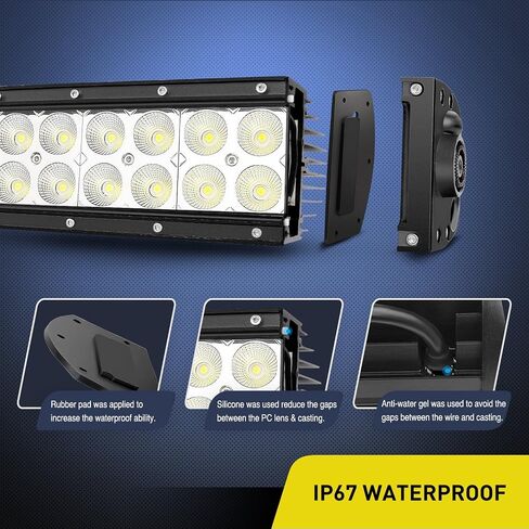 Nilight 22" 120w LED Light Bar Flood Spot Combo Work Light Driving Lights Fog Lamp Offroad Lighting for SUV Ute ATV Truck 4x4 Boat,2 Years Warranty in Saudi Arabia