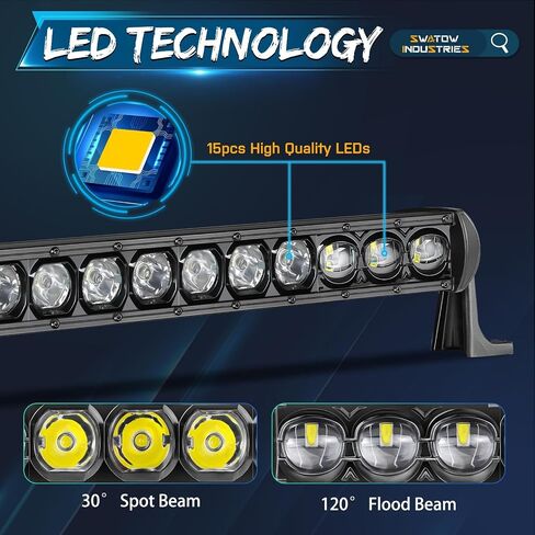 شريط إضاءة LED بصف واحد 20 بوصة، شريط إضاءة 105 وات 20 بوصة مع حزام أسلاك غطاء أسود بقعة الفيضانات على الطرق الوعرة ضوء القيادة LED ضوء ممتص للصدمات لشاحنة بيك اب رام تويوتا جيب UTV in Saudi Arabia
