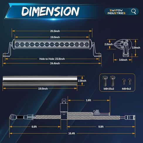 شريط إضاءة LED بصف واحد 20 بوصة، شريط إضاءة 105 وات 20 بوصة مع حزام أسلاك غطاء أسود بقعة الفيضانات على الطرق الوعرة ضوء القيادة LED ضوء ممتص للصدمات لشاحنة بيك اب رام تويوتا جيب UTV in Saudi Arabia