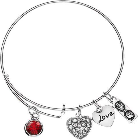 Birthstone Bracelet, Birthstone Jewelry, Birthstone Charm Bracelets, Birthstone Bangle Bracelet, Perfect Birthday Gifts For Women in Saudi Arabia