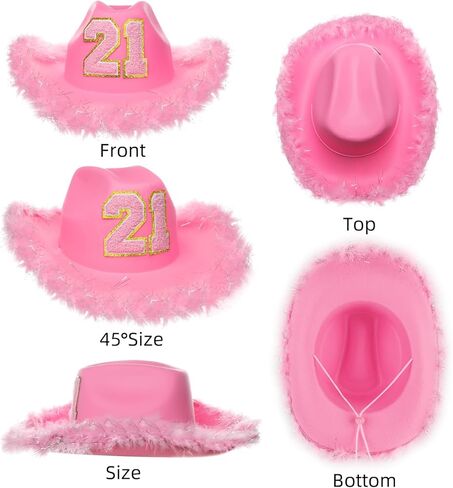 قبعة رعاة البقر الأرجوانية لعيد الميلاد الحادي والعشرين من JUSTOTRY - هدايا عيد الميلاد الحادي والعشرين للنساء قبعات راعية البقر مع حافة واسعة لزينة عيد الميلاد الحادي والعشرين in Kuwait