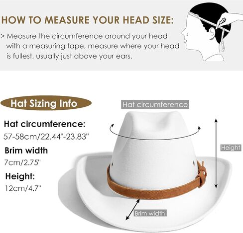 Gossifan Cowboy Hat for Men Women Western Felt Wide Brim Cowgirl Hats with Classic Belt in Saudi Arabia