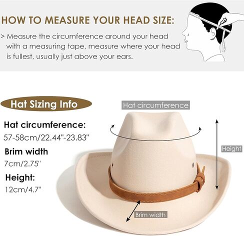 Gossifan Cowboy Hat for Men Women Western Felt Wide Brim Cowgirl Hats with Classic Belt in Saudi Arabia