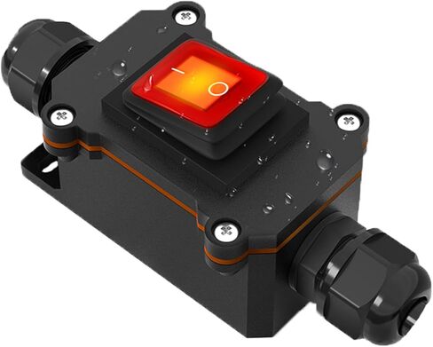 IP67 مفتاح سلك مضمن مقاوم للماء، مفتاح تشغيل/إيقاف خارجي AC 20A/125V 16A/250V مع زر الروك LED الأحمر، مفتاح مصباح الطاقة المضمن، مفتاح خارجي ثنائي الجانب للدخول والخروج in Kuwait