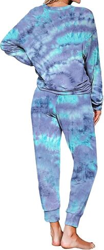 Bofell Lounge Sets for Women Tie Dye Two Piece Pjs Casual Loungewear Sets L in Saudi Arabia