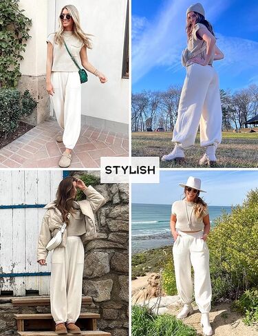 أطقم ملابس نسائية من قطعتين متماسكة، كنزة صوفية، وسراويل صالة عالية الخصر in Kuwait