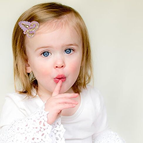 2pcs Hair Clips for Baby Girls - 2nd Birthday Hair Clips for Party Decorations,Two Plush Fabric Gold Hair Clip,Head Ornament Accessories Photo Props for Baby Showers (2 pink and purple) in Saudi Arabia
