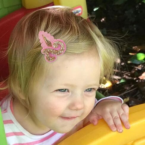 2pcs Hair Clips for Baby Girls - 2nd Birthday Hair Clips for Party Decorations,Two Plush Fabric Gold Hair Clip,Head Ornament Accessories Photo Props for Baby Showers (2 pink and purple) in Saudi Arabia