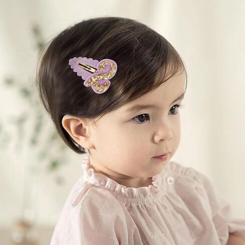 2pcs Hair Clips for Baby Girls - 2nd Birthday Hair Clips for Party Decorations,Two Plush Fabric Gold Hair Clip,Head Ornament Accessories Photo Props for Baby Showers (2 pink and purple) in Saudi Arabia
