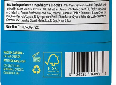 ATTITUDE Mineral Face Sunscreen Stick for Kids, SPF 30, EWG Verified, Plastic-Free, Broad Spectrum UVA/UVB Protection with Zinc Oxide, Dermatologically Tested, Vegan, Unscented, 0.7 Ounce in Saudi Arabia