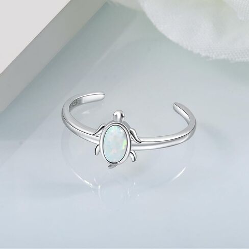 CHIC & ARTSY Women Toe Ring 925 Sterling Silver Animals Toe Ring Dainty Created Opal Toe Ring Adjustable Single Toe Ring for Women Beach Jewelry in Kuwait