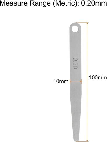 HARFINGTON 10pcs Feeler Gauge 0.2mm Thickness Gauge 65MN Steel Metric Gap Measuring Tool, Single Blade in Saudi Arabia