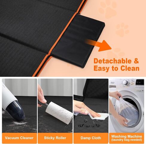 Back Seat Extender for Dog, Dog Car Seat Cover Detachable Hard Bottom-Supports 300lb, Waterproof Dog Hammock for Car Travel Bed, Foldable Backseat Pet Protector in Car SUV Truck in Saudi Arabia