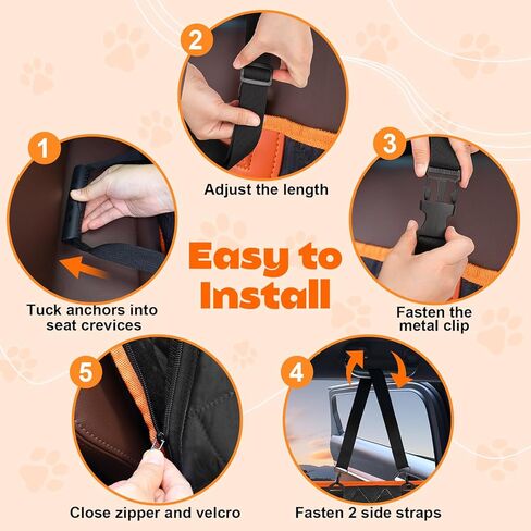 Back Seat Extender for Dog, Dog Car Seat Cover Detachable Hard Bottom-Supports 300lb, Waterproof Dog Hammock for Car Travel Bed, Foldable Backseat Pet Protector in Car SUV Truck in Saudi Arabia