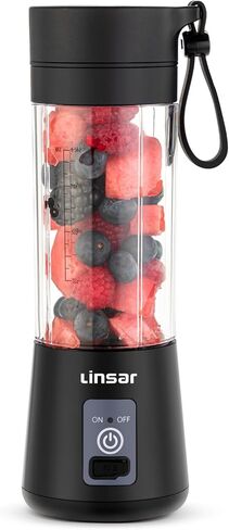 Portable Blender (Black) for Shakes and Smoothies with Durable Stainless Steel Blades for Powerful Blending Performance, USB Rechargeable for Office, Gym, Kitchen and travel in Saudi Arabia