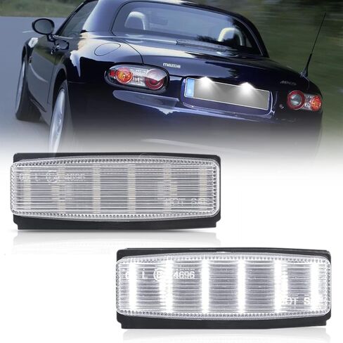 NSLUMO LED License Plate Light Assembly for 2006-2015 Mazda Miata MX-5 NC, OEM Fit Replacement Xenon White 18-SMD Number Plate Led Tag Light in Saudi Arabia
