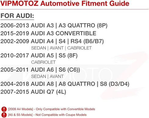 VIPMOTOZ زوج استبدال مجموعة مصابيح لوحة ترخيص LED كاملة SMD من VIPMOTOZ لسيارة Audi A3 A4 A6 A8 S3 S4 S6 S8 Q7 RS4 RS6، 6000K أبيض بارد، مجموعة مكونة من قطعتين in Saudi Arabia