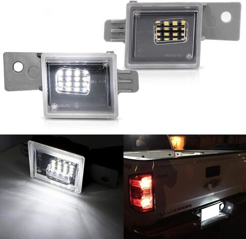 NSLUMO Led License Plate Light Bulb for 2014-2018 Chevy Silverado 1500 2500HD 3500HD GMC Sierra Xenon White 16 LED Number Plate Light 12V Canbus in Saudi Arabia
