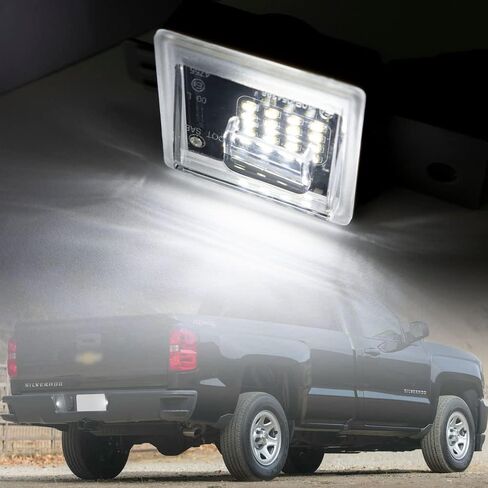 NSLUMO Led License Plate Light Bulb for 2014-2018 Chevy Silverado 1500 2500HD 3500HD GMC Sierra Xenon White 16 LED Number Plate Light 12V Canbus in Saudi Arabia