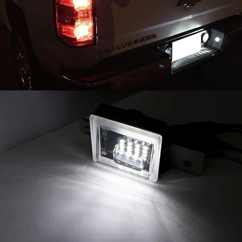 NSLUMO Led License Plate Light Bulb for 2014-2018 Chevy Silverado 1500 2500HD 3500HD GMC Sierra Xenon White 16 LED Number Plate Light 12V Canbus in Saudi Arabia