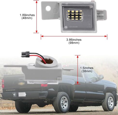 NSLUMO Led License Plate Light Bulb for 2014-2018 Chevy Silverado 1500 2500HD 3500HD GMC Sierra Xenon White 16 LED Number Plate Light 12V Canbus in Saudi Arabia