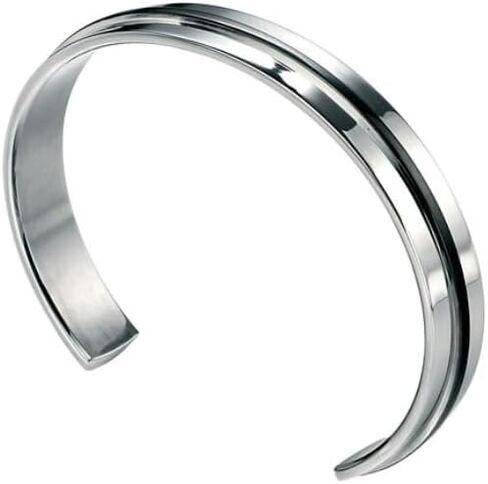 Handmade Men's Solid 925 Sterling Silver Bangle, 7mm Single Line Silver Cuff Bangle Bracelet for Men in Saudi Arabia