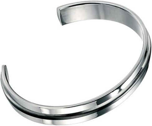 Handmade Men's Solid 925 Sterling Silver Bangle, 7mm Single Line Silver Cuff Bangle Bracelet for Men in Saudi Arabia