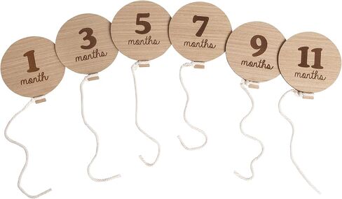 Kate & Milo Wooden Milestone Props, Baby Monthly Photo Discs, Newborn Keepsake Photos, New and Expecting Parents Gift, Elephant in Saudi Arabia