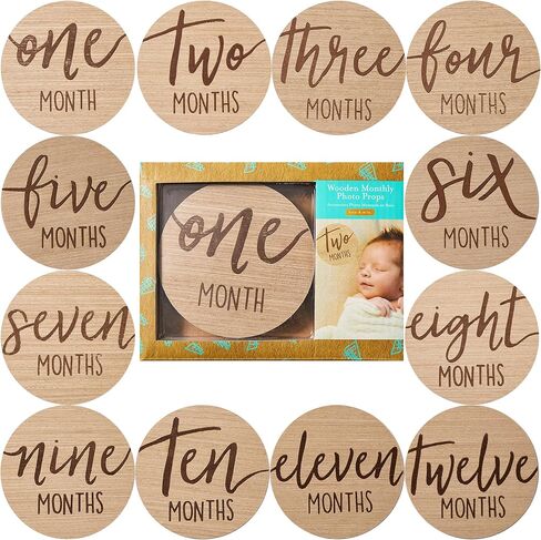 Kate & Milo Wooden Milestone Props, Baby Monthly Photo Discs, Newborn Keepsake Photos, New and Expecting Parents Gift, Elephant in Saudi Arabia